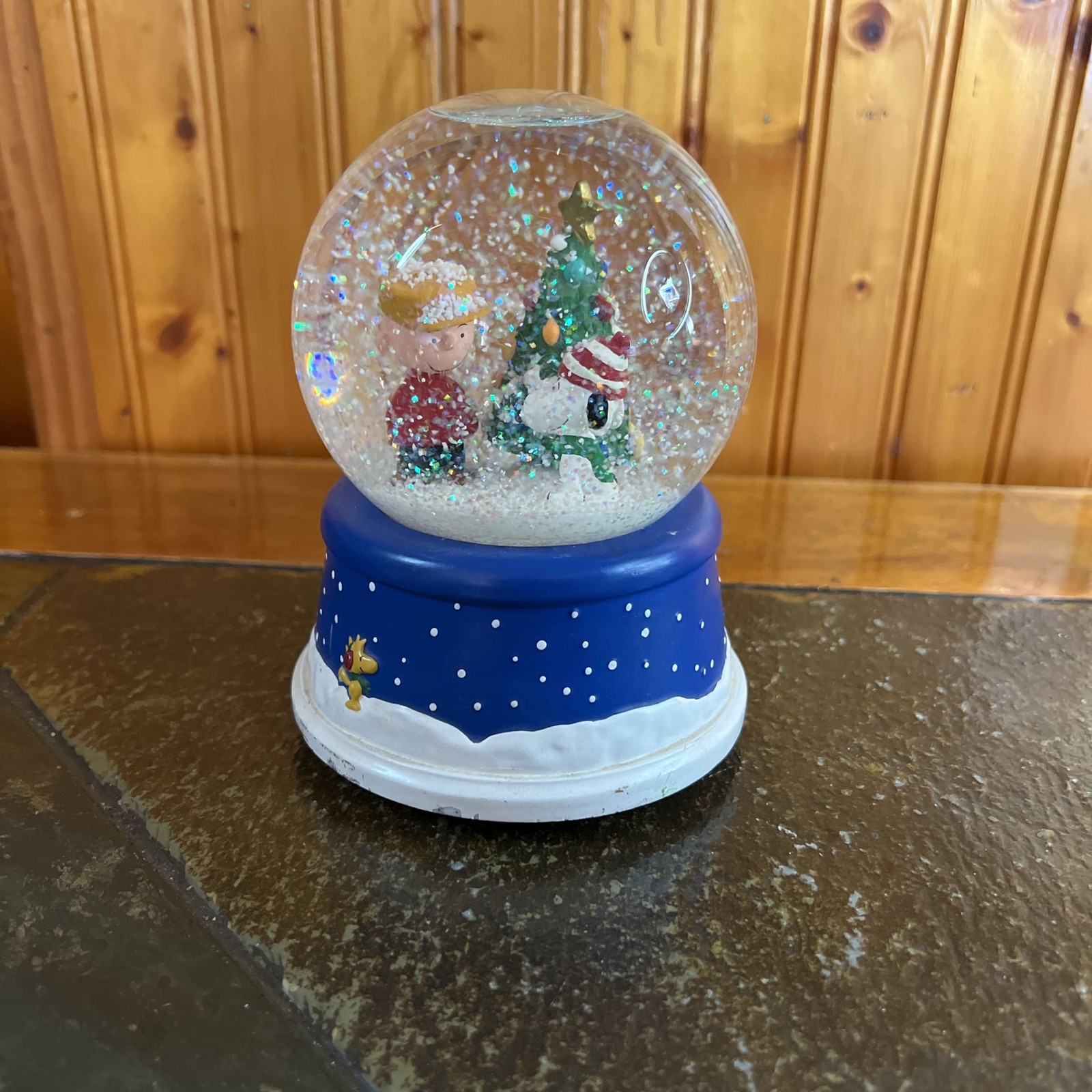 Hallmark Christmas Peanuts 50th Musical Snow Globe Snoopy and Charlie Brown