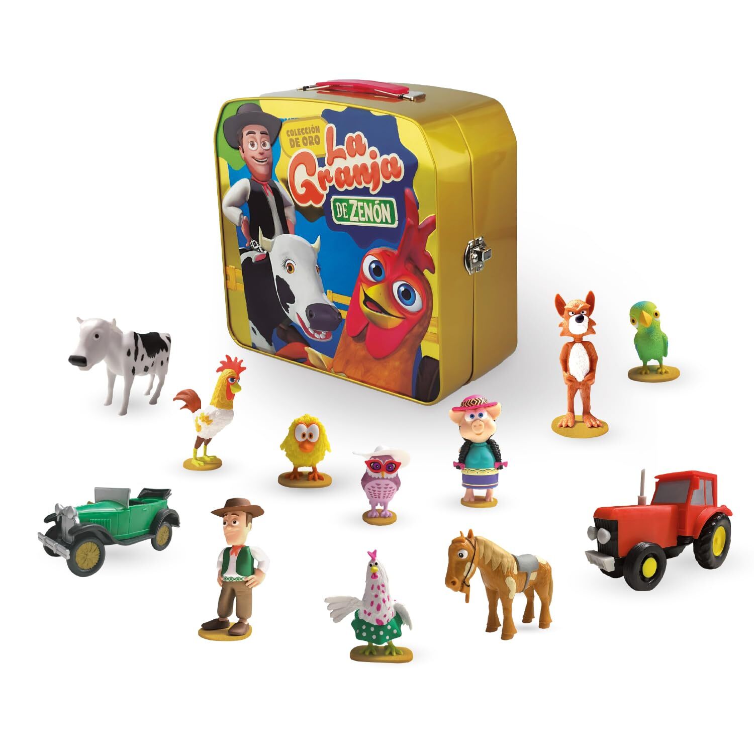 La Granja de Zenon Action Figure Set with Limited Edition Gold Lunchbox for Kids
