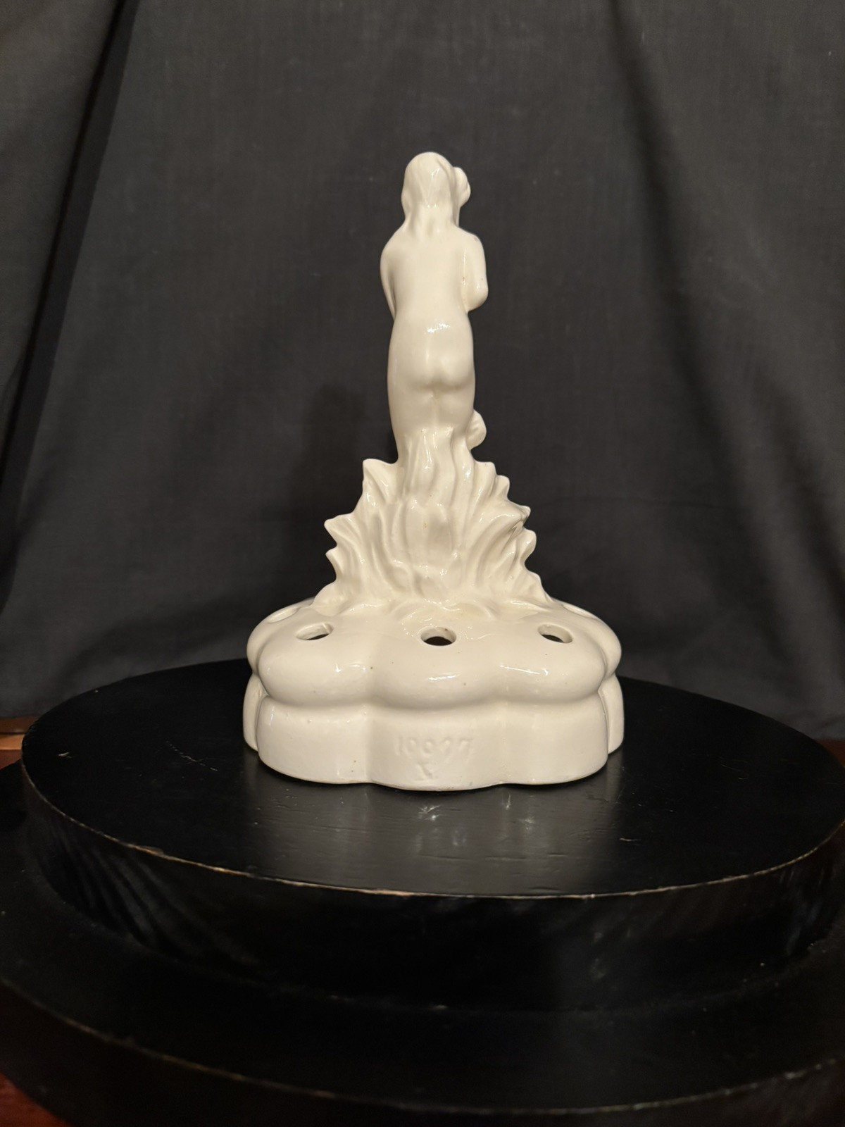VTG Antique Flower Frog Deco Nude Lady Germany Porcelain 1920s