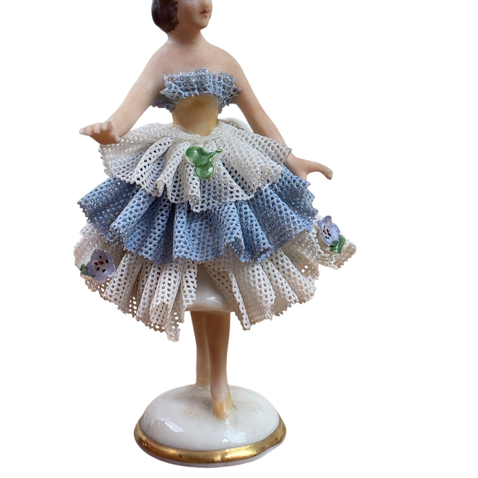 Dresden MULLER VOLKSTEDT Lace Young Woman Lady Dancer Figure Ballerina Germany