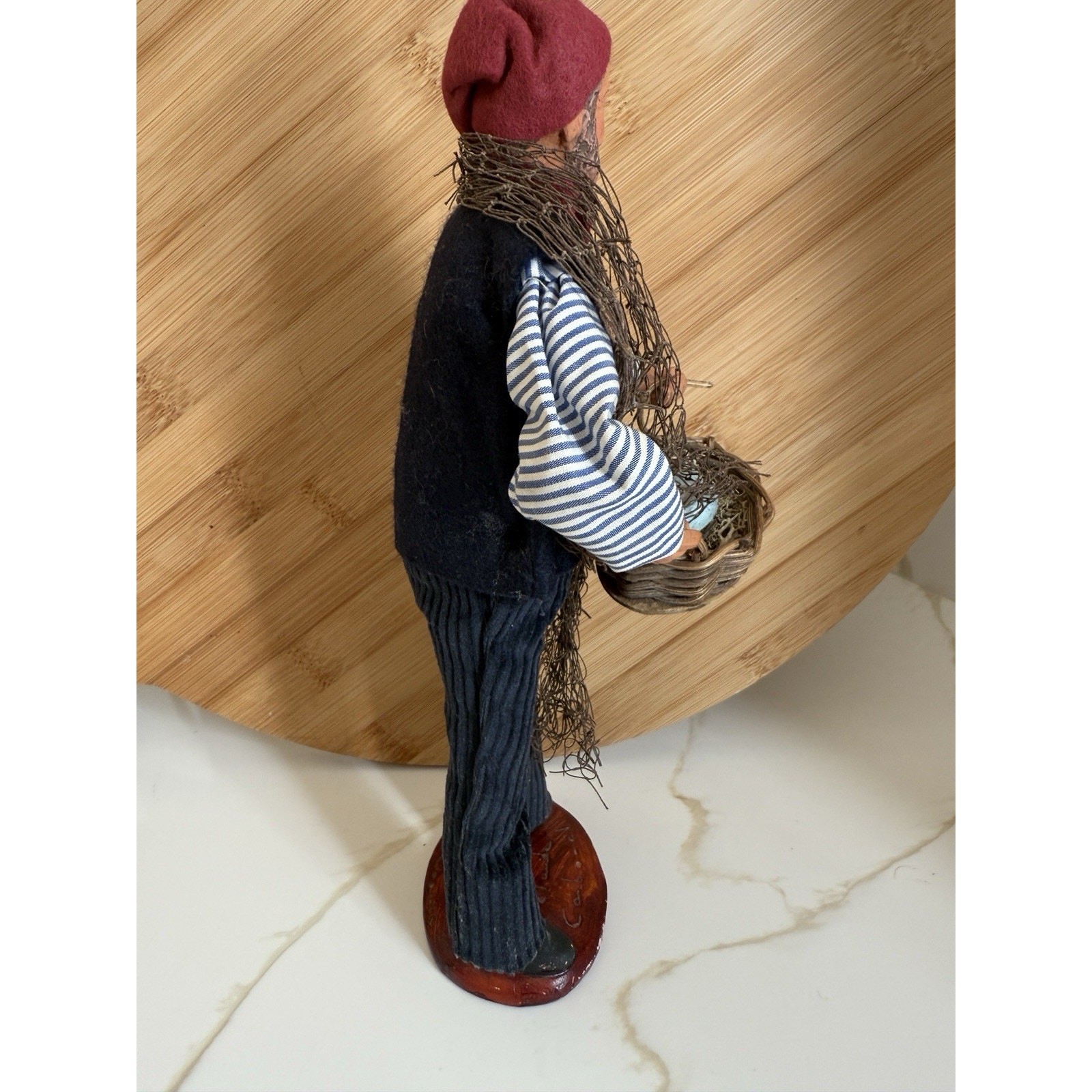 Vintage Santon Claude Carbonel French Terracotta Doll Figure Fisherman