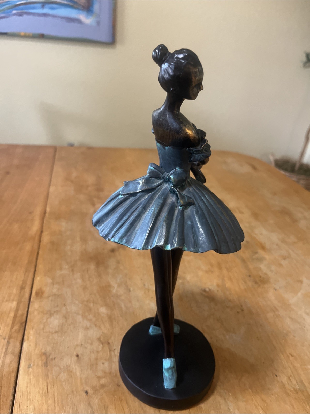 Ballerina Dancer Woman Figurine Statue 11.5” Composite Resin 4” Base