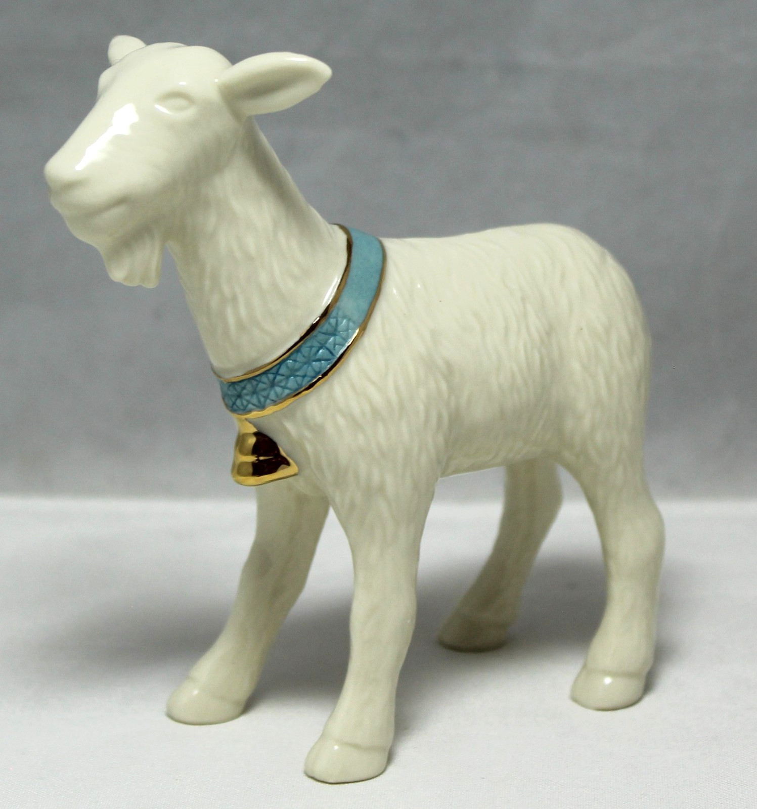 Lenox First Blessing Nativity Goat Figurine Gold/Teal Accents in Box