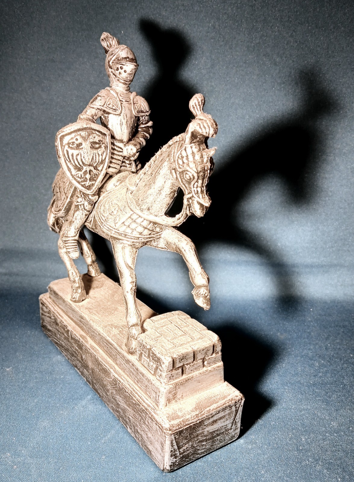 VTG ✨️Knight On Horse 🐎 St. Augustine Aged Silver Tone Sculpture ✨️ DETAILED ✨️