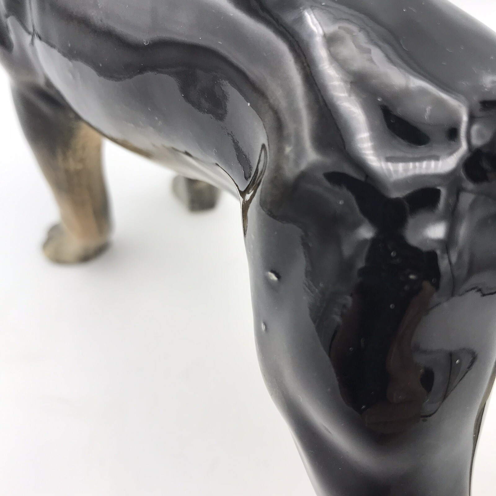 Vtg Doberman Figurine Ceramic Dog Handpainted MCM Decor 50s 60s Fairyland Import