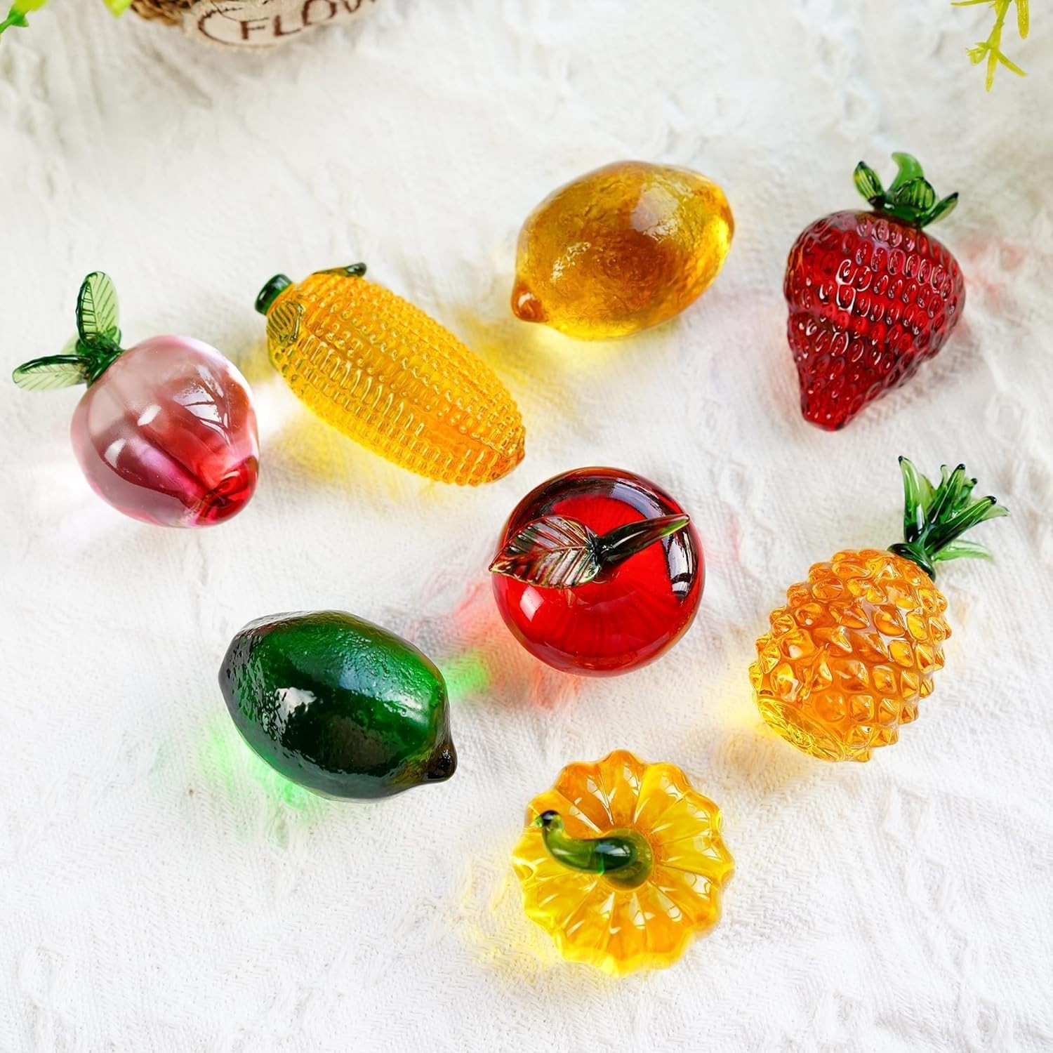 Glass Lemon Figurine Collectibles Glass Fruits Decoration for Home Kitchen Of…