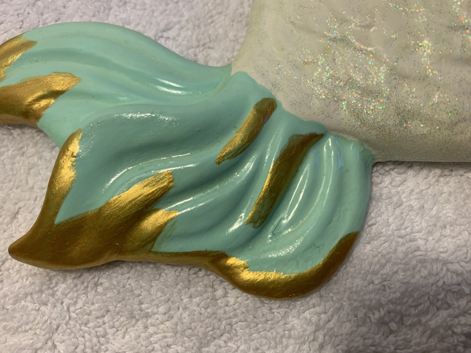 VTG Anthropomorphic 1960’s Chalkware Fish Mom & Baby Wall Plaques Nautical Decor