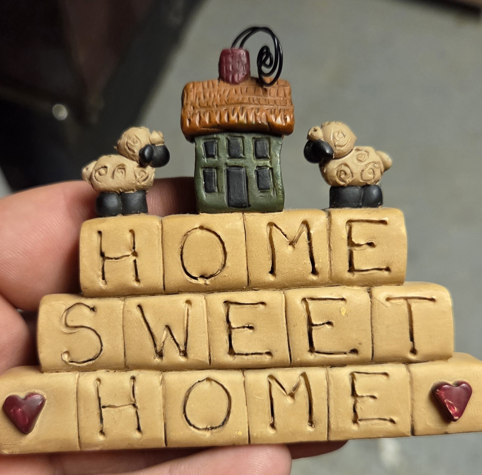 Blossom Bucket Signed Suzi “HOME SWEET HOME” blocks 3”X 3.75” Suzi Skoglund