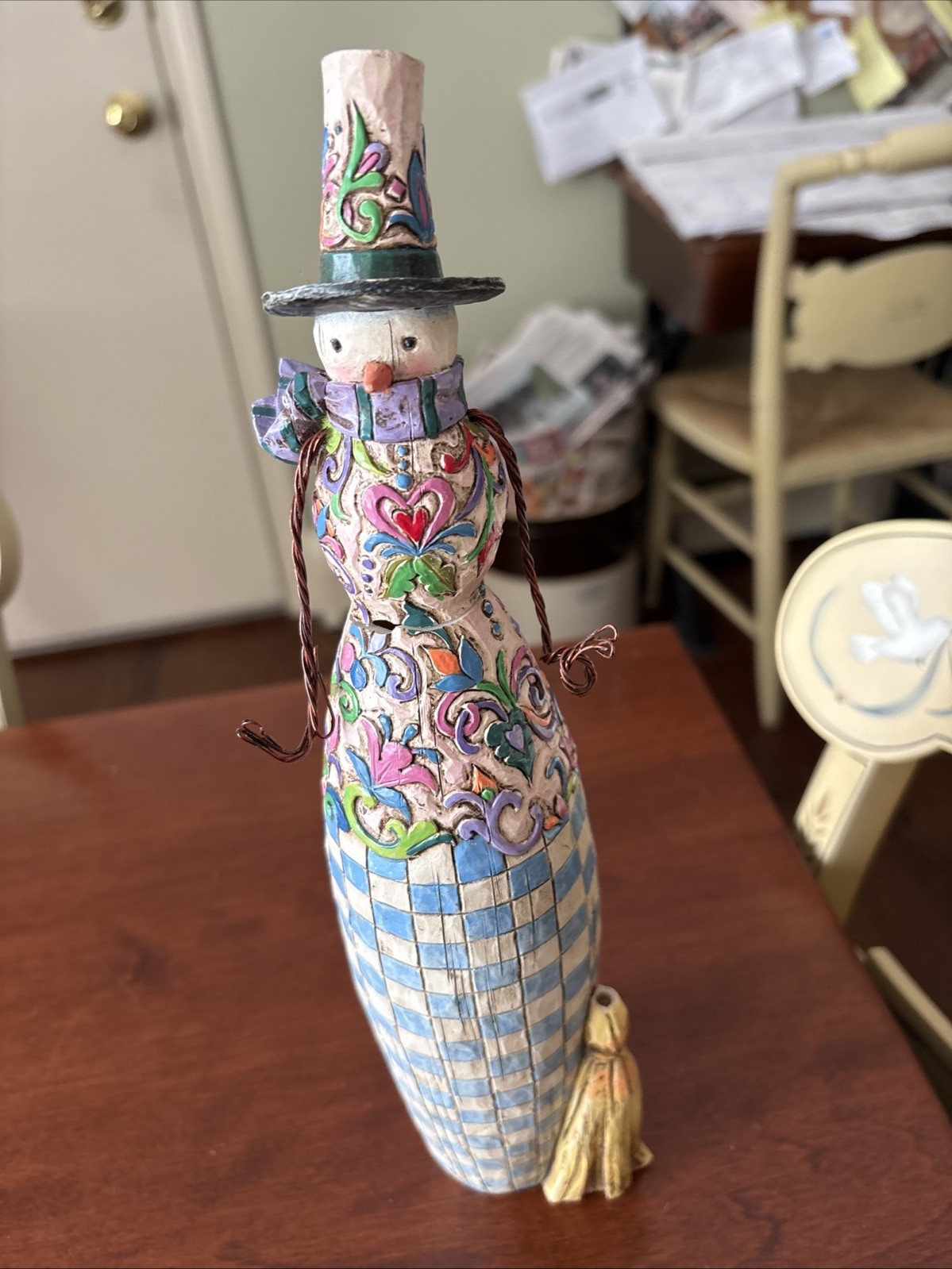 Jim Shore Heartwood Creek Happy Home Snow Woman 2004( Missing Stick For Broom)