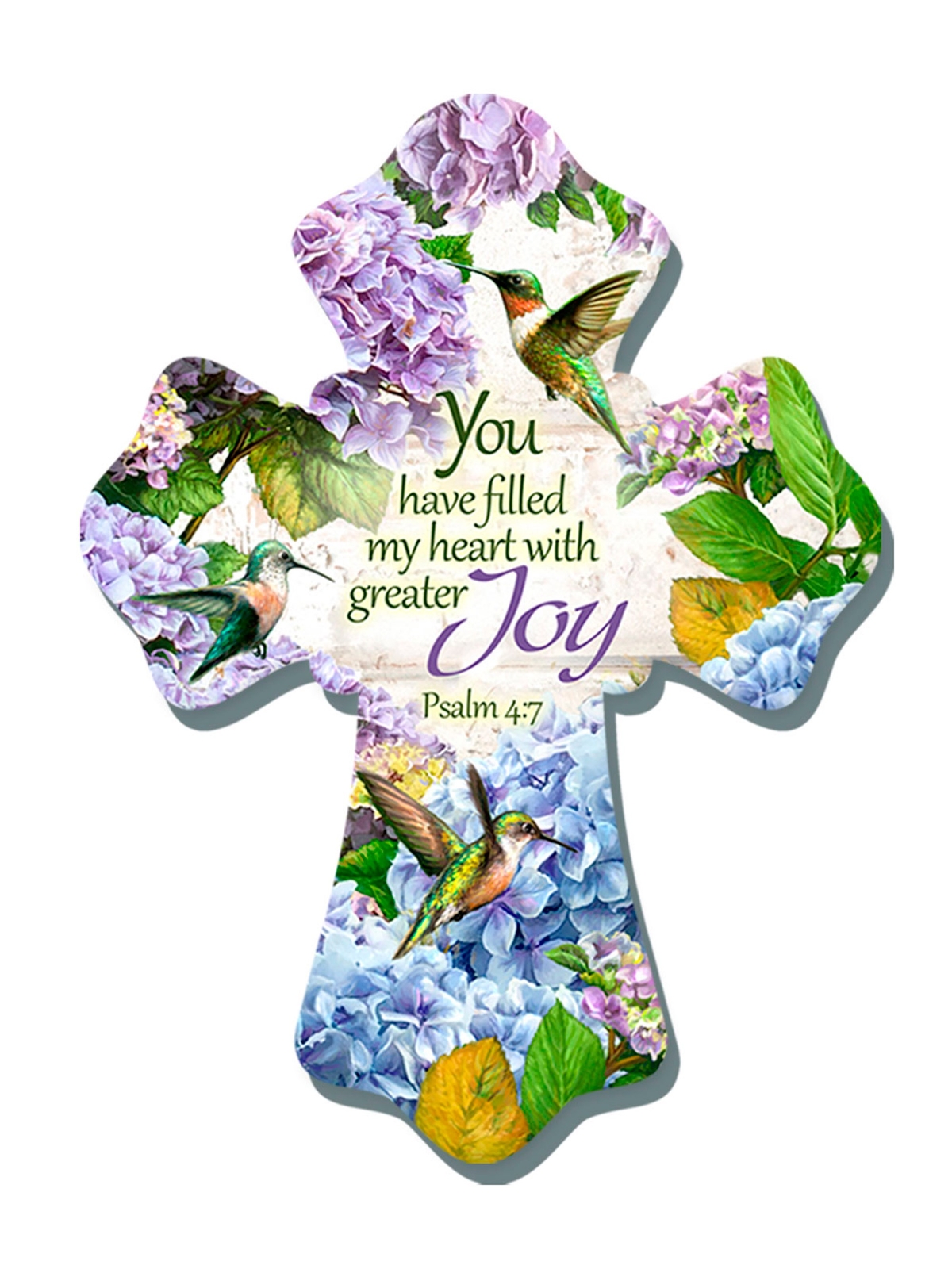 Wall Cross-Hummingbirds/Filled My Heart With Joy (6″ x 8″)