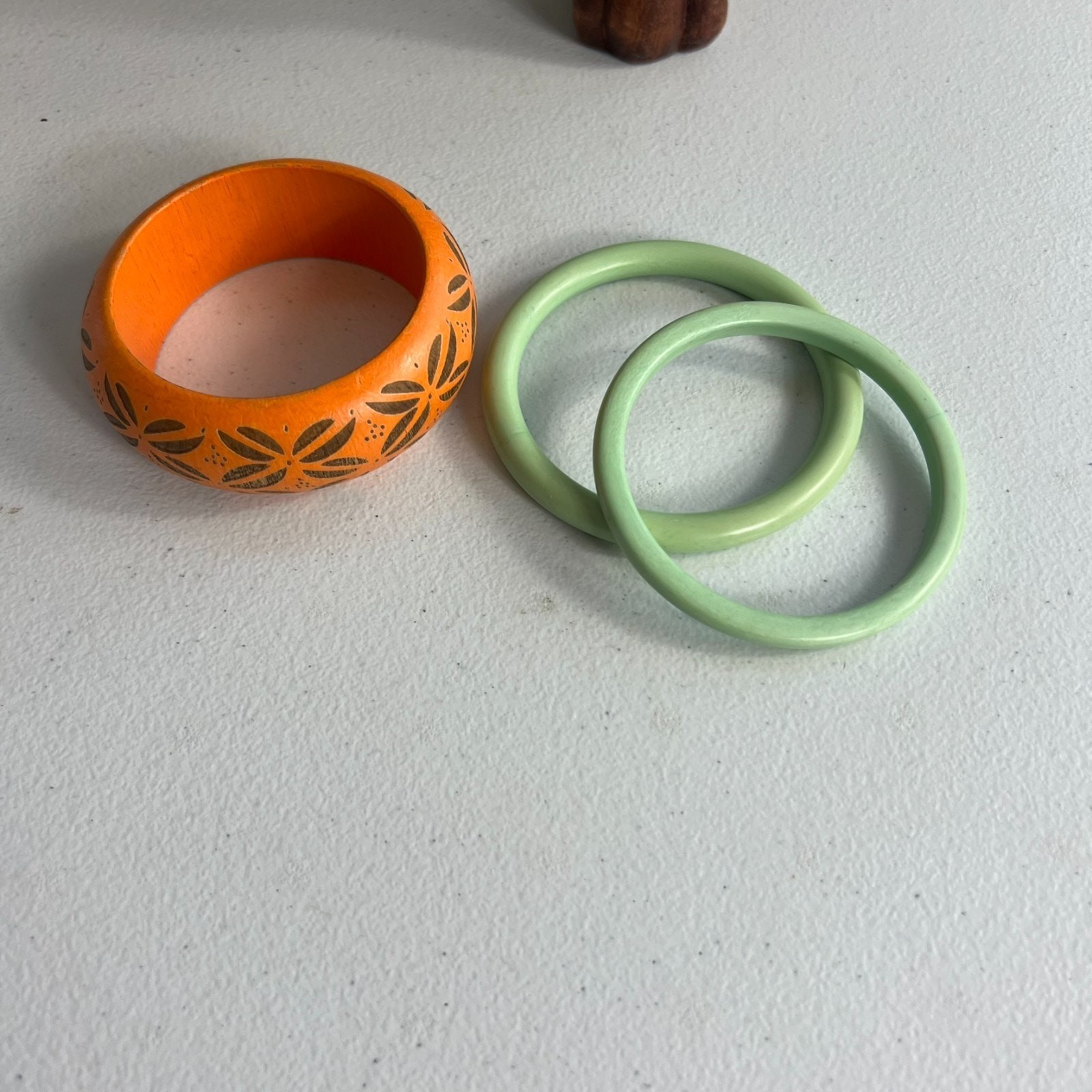 Set of 3 Accessory Boho Bracelets Orange Green
