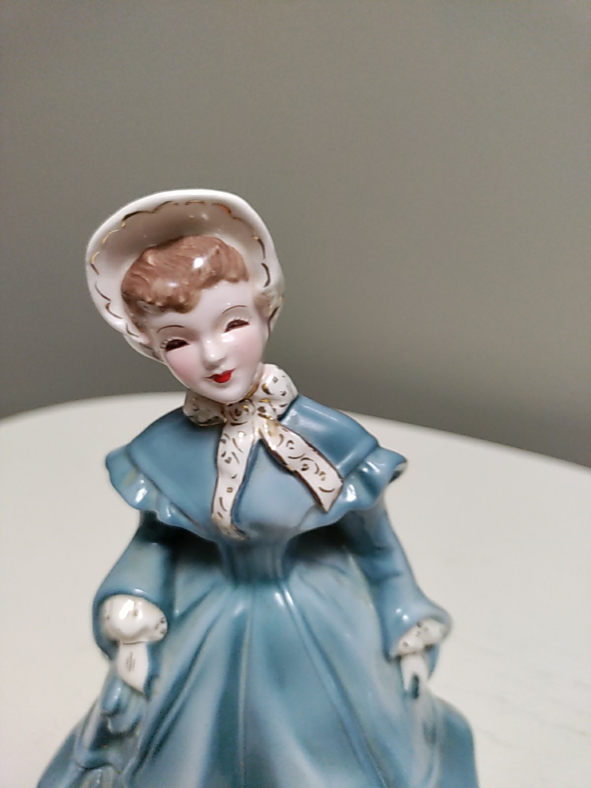 Florence Ceramics Porcelain Figurine 7.5″ Melanie with Blue Dress/White Trim