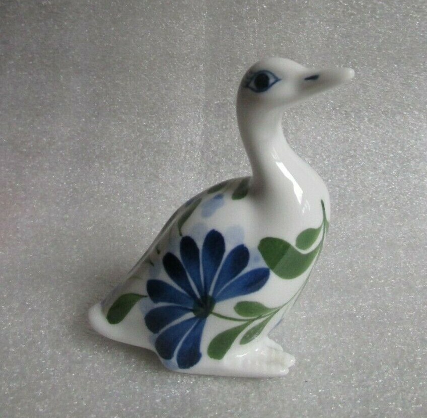 Vtg Blue & White 🦆 Porcelain Scandinavian DANSK Designs DUCK Goose FIGURINE