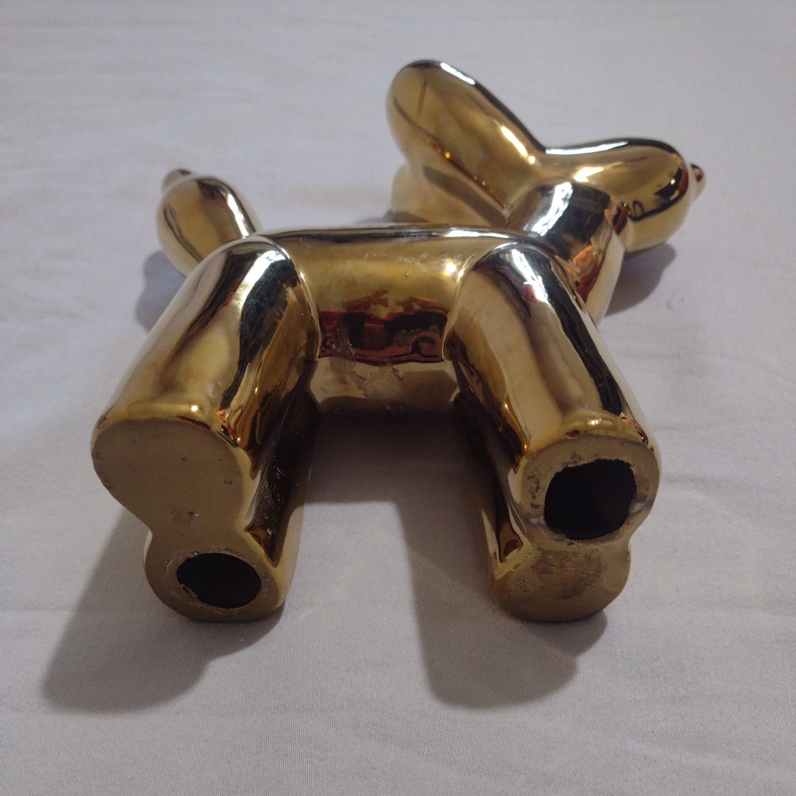 Ceramic Gold Colored Balloon Dog Design Figurine 6.5″ Wide × 6.5″ Tall