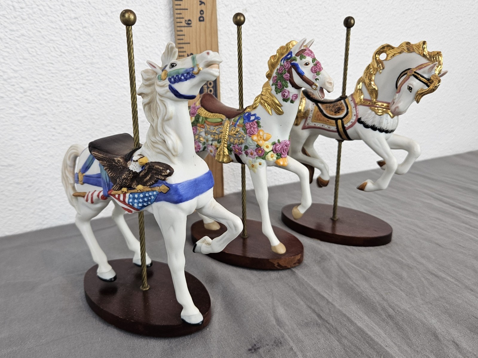 Franklin Mint The Treasury Of Carousel Art – 3 Carousel Horses