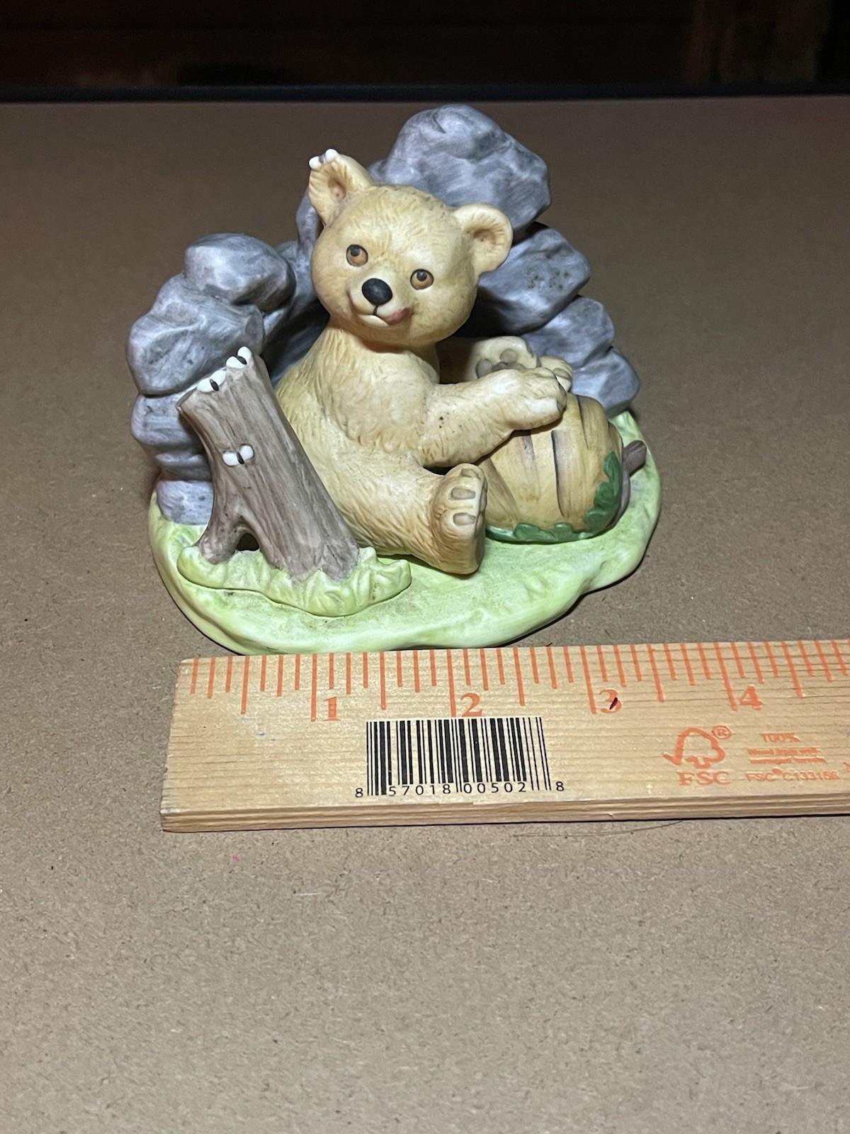 Franklin Mint 1984 Woodland Surprises Bear Hand Painted by Jacqueline B. Smith
