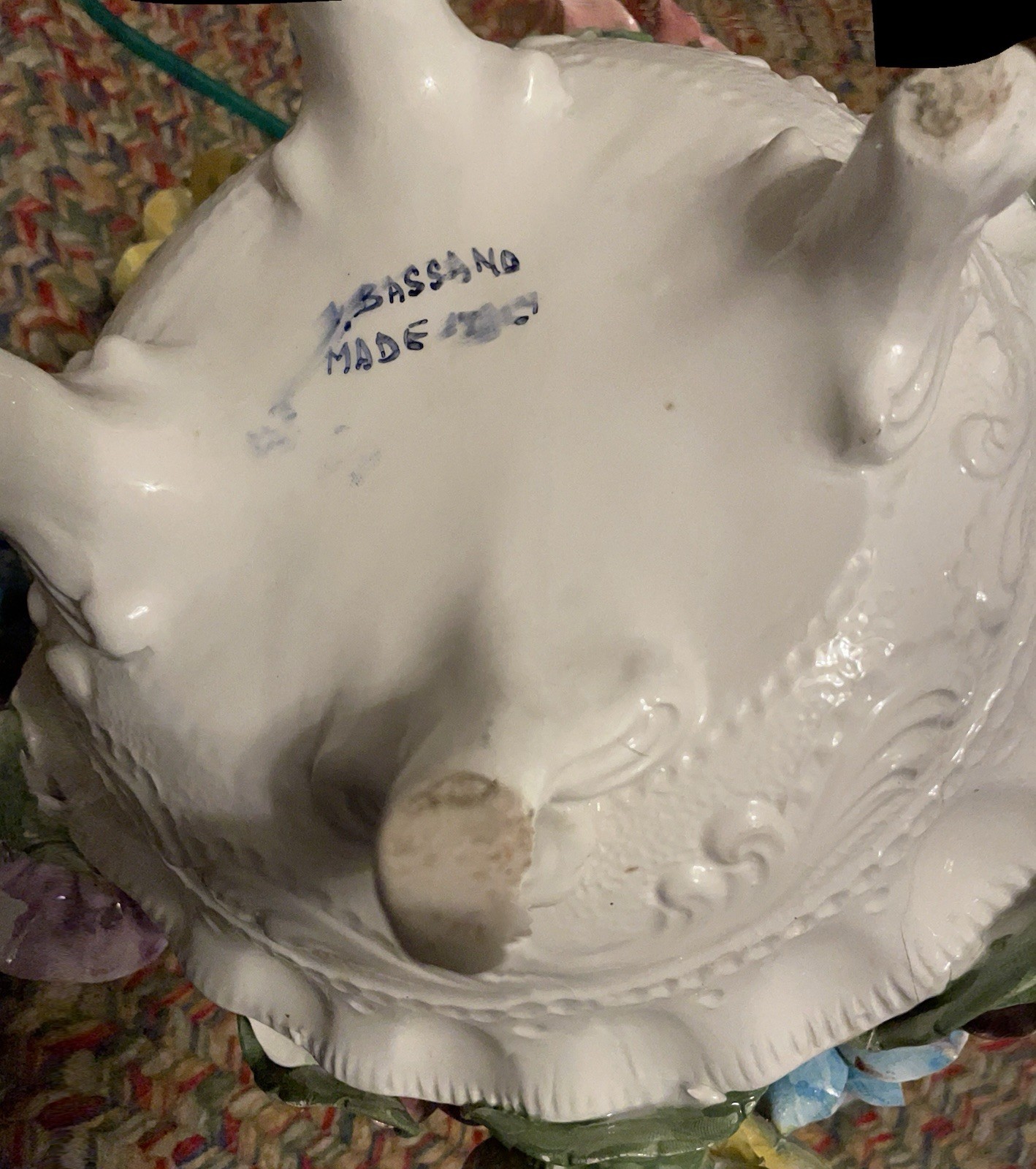 Vintage Porcelain Flower Arrangement Capodimonte Used