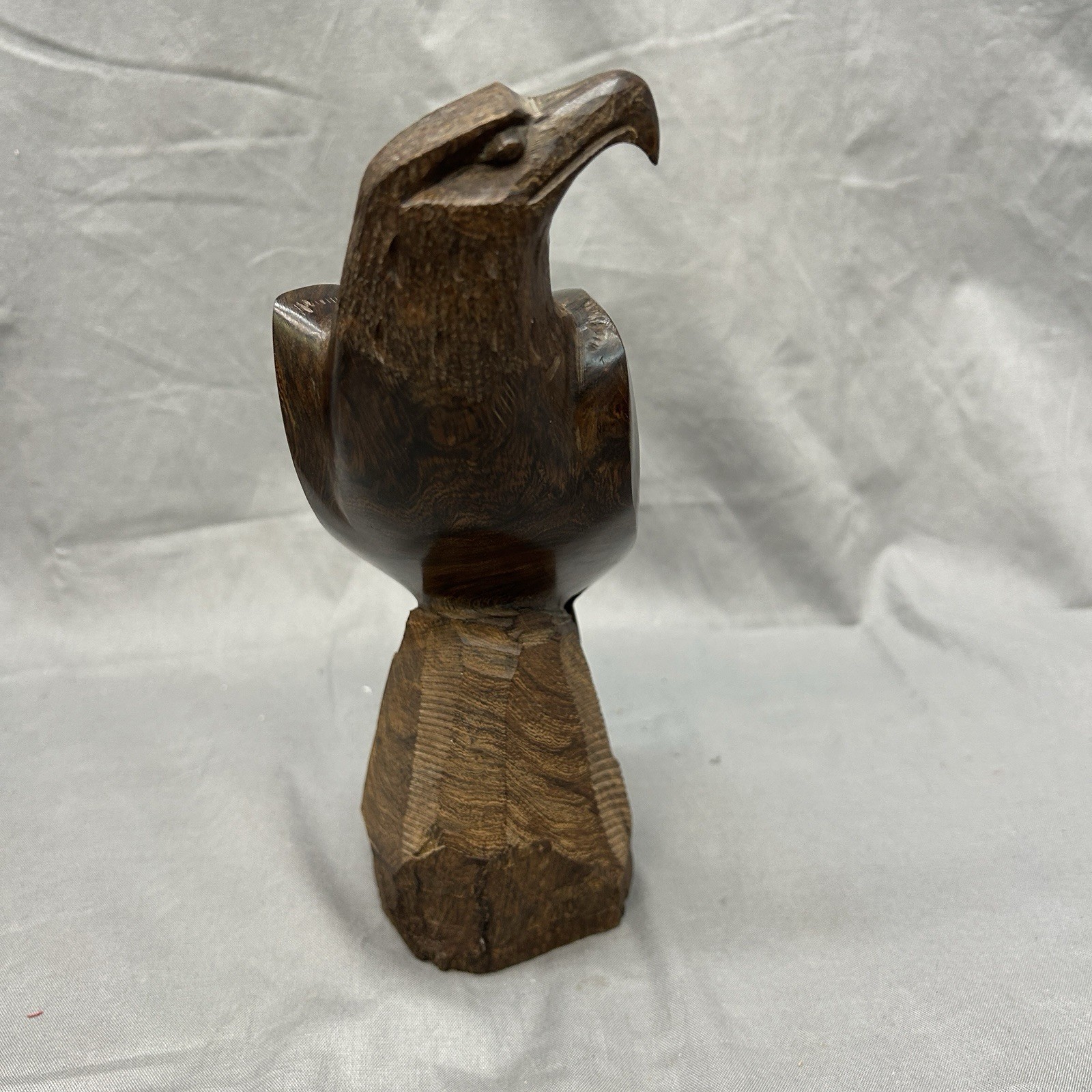 Hand Carved 9″ Eagle, Falcon, Hawk (Bird of Prey) Ironwood Statue MCM Sculpture