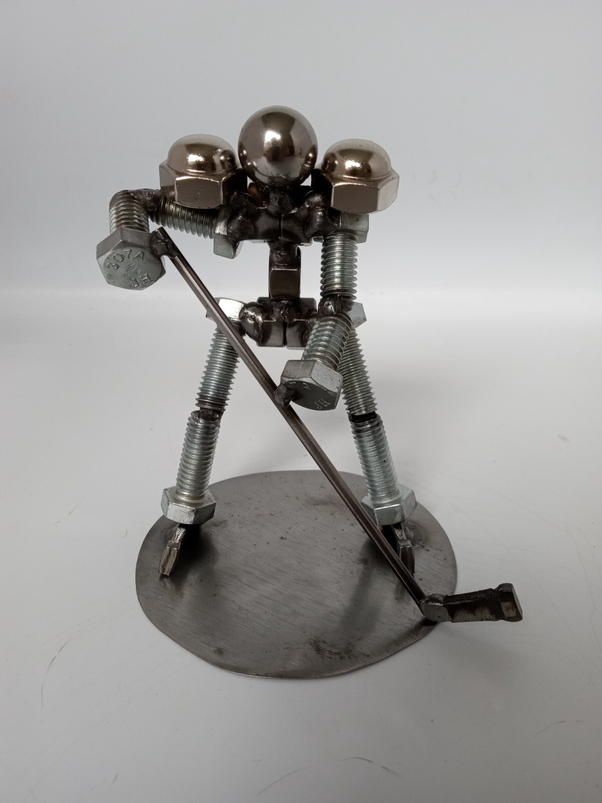 Hockey Player, Metal Bolt Figurine, Athlete, ice skate, sports