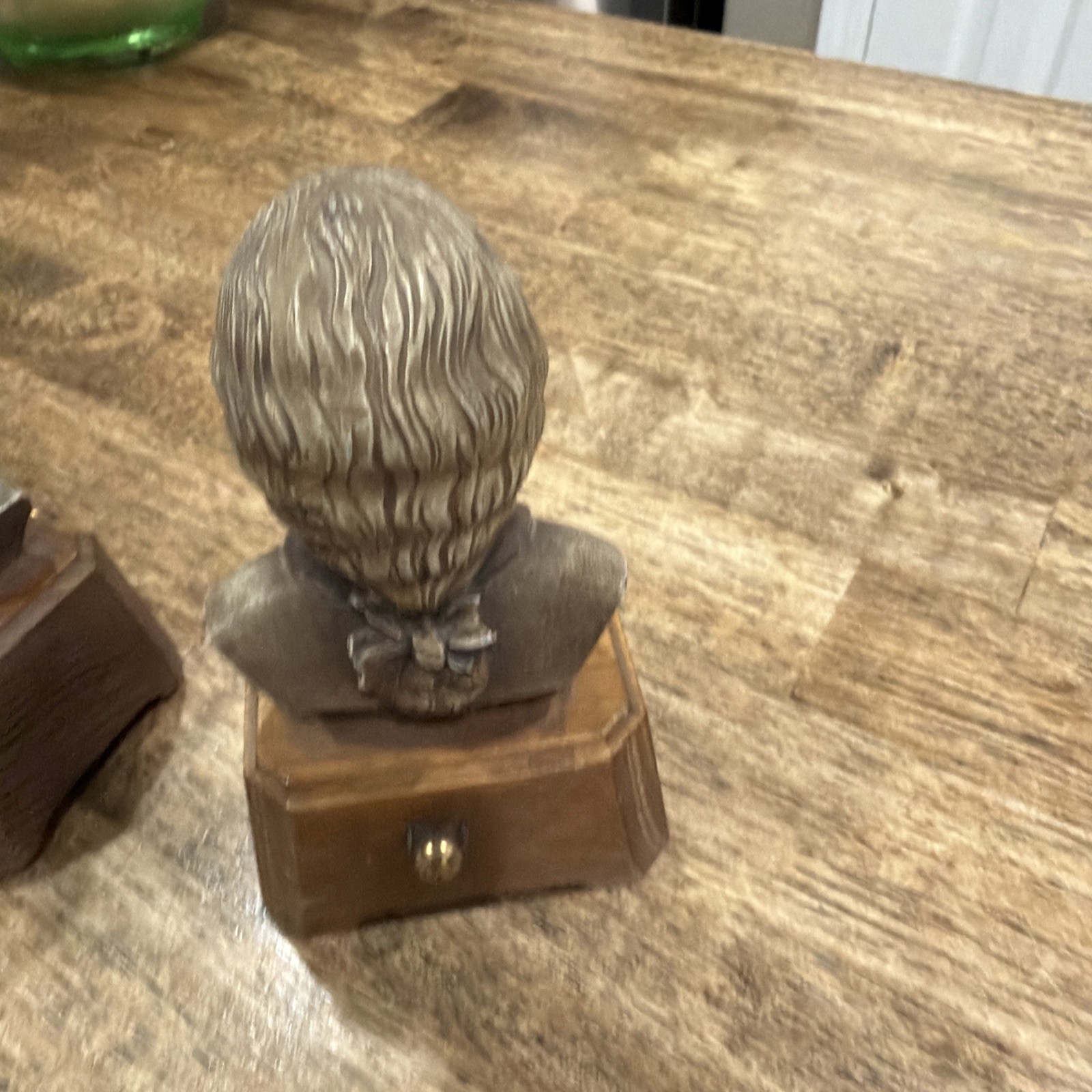 Mozart & Schubert Anri Toriart Head Bust Wooden Reuge Music Boxes (Not Working)