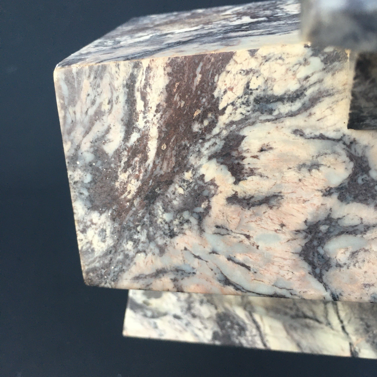 Hand-Carved marble Stone Church Figurine 5” Gray Marble