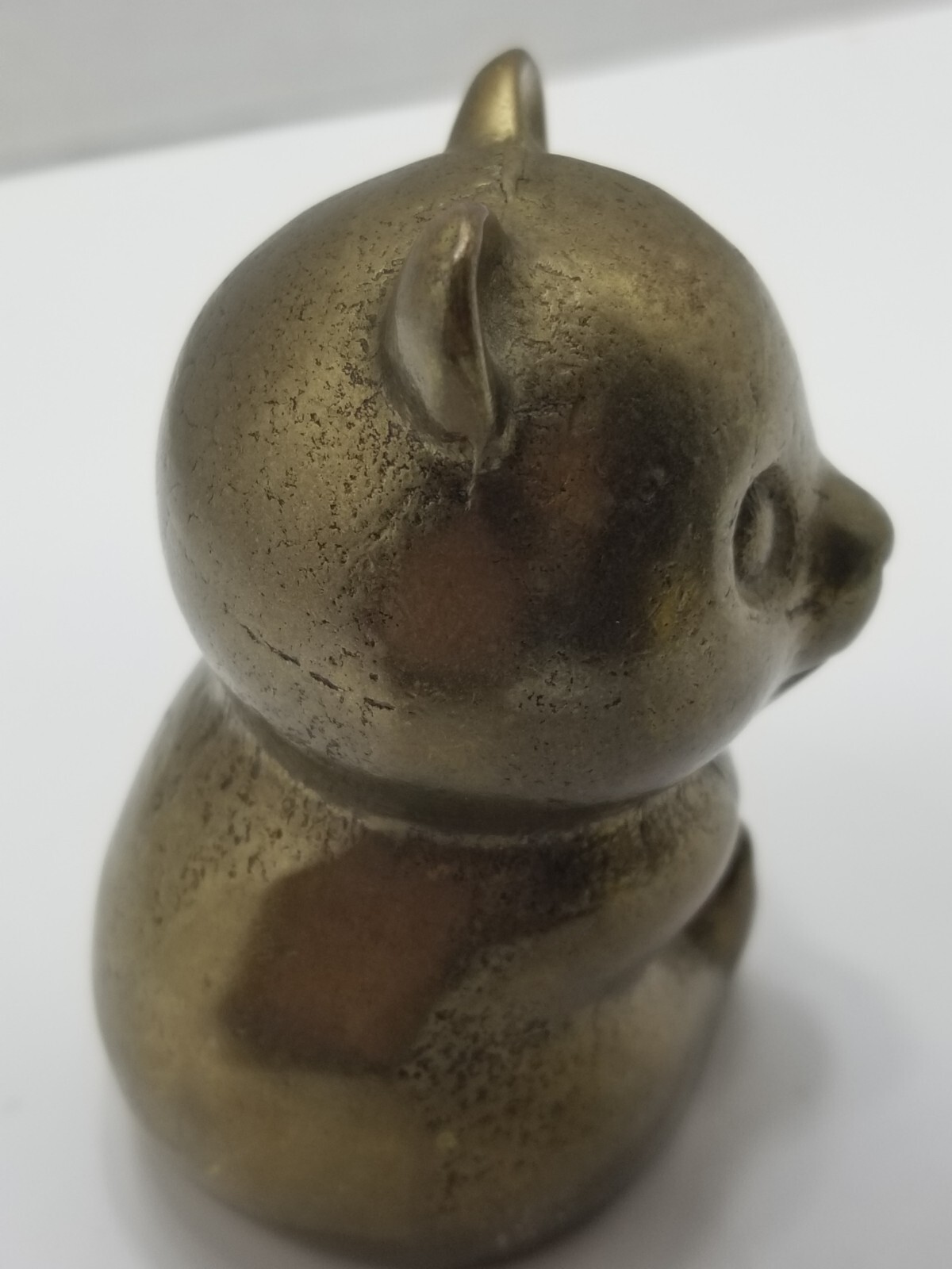 Vintage Brass Panda Bear Garanted Massiv Messing Lacared Figurine Paperweight 3″