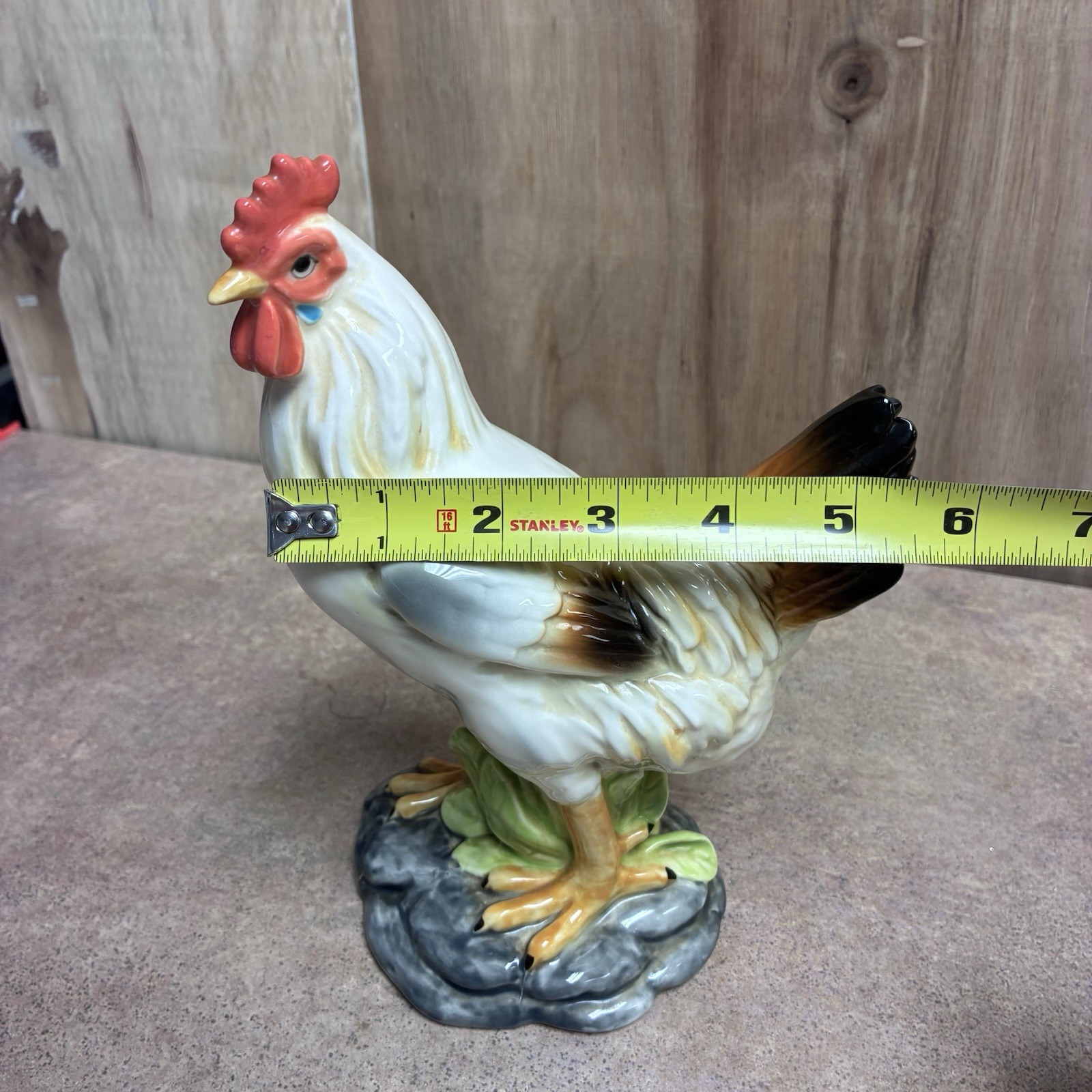 Lot of 2 Vtg Andrea By Dark Porcelain Roosters 8 3/4” & 5.5” Tall