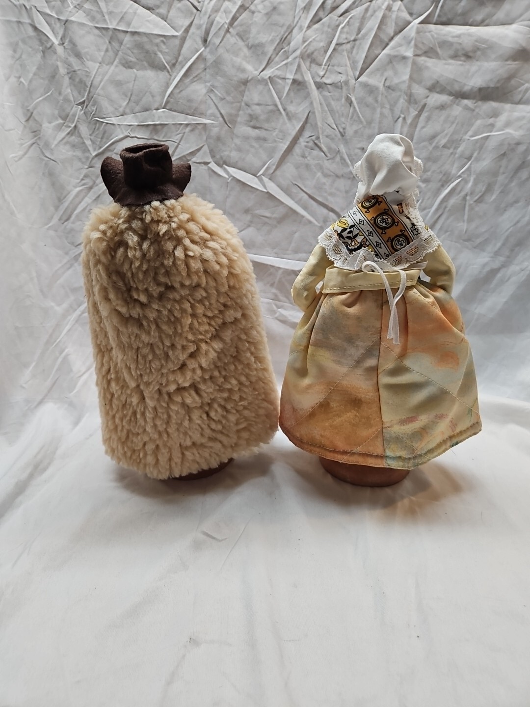 Pair Of 10 1/2in.SANTON DE PROVENCE Terra Cotta Shepherd Couple