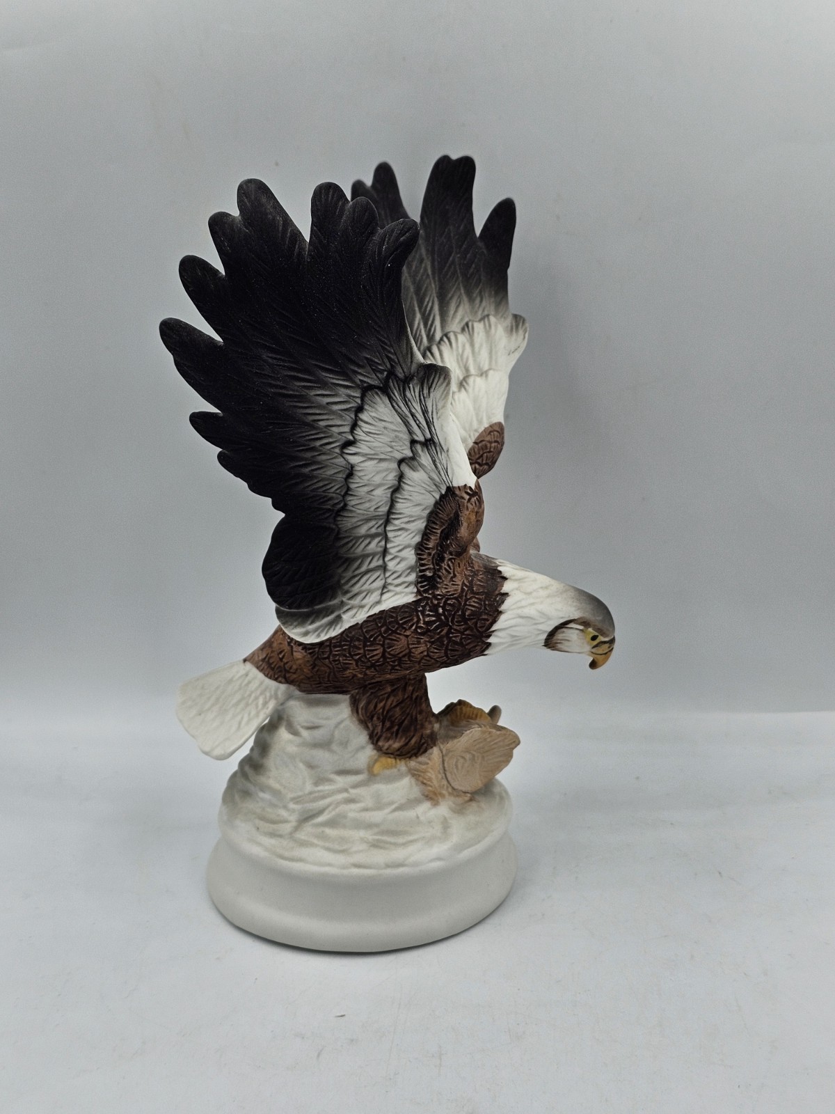Bald Eagle Porcelain Figurine Matte Labeled Meico Hand Painted Taiwan 7.25″H