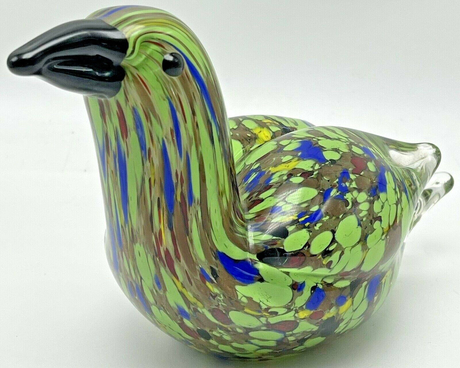 Murano Style Art Glass Chunky Glass Bird Sculpture Figurine Paperweight