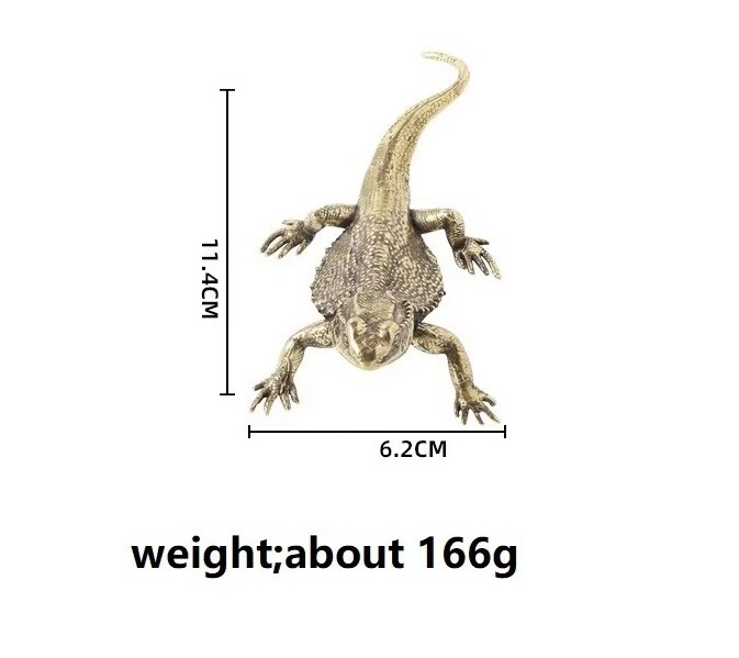 1PC Brass Lizard Animal Statue Small Sculpture Tabletop Figurine Home Decor Gift