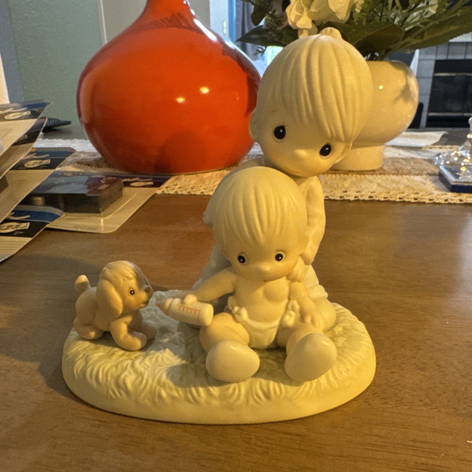 Precious Moments Porcelain Children & Dog Figurine, Matte Finish, Hand Painted