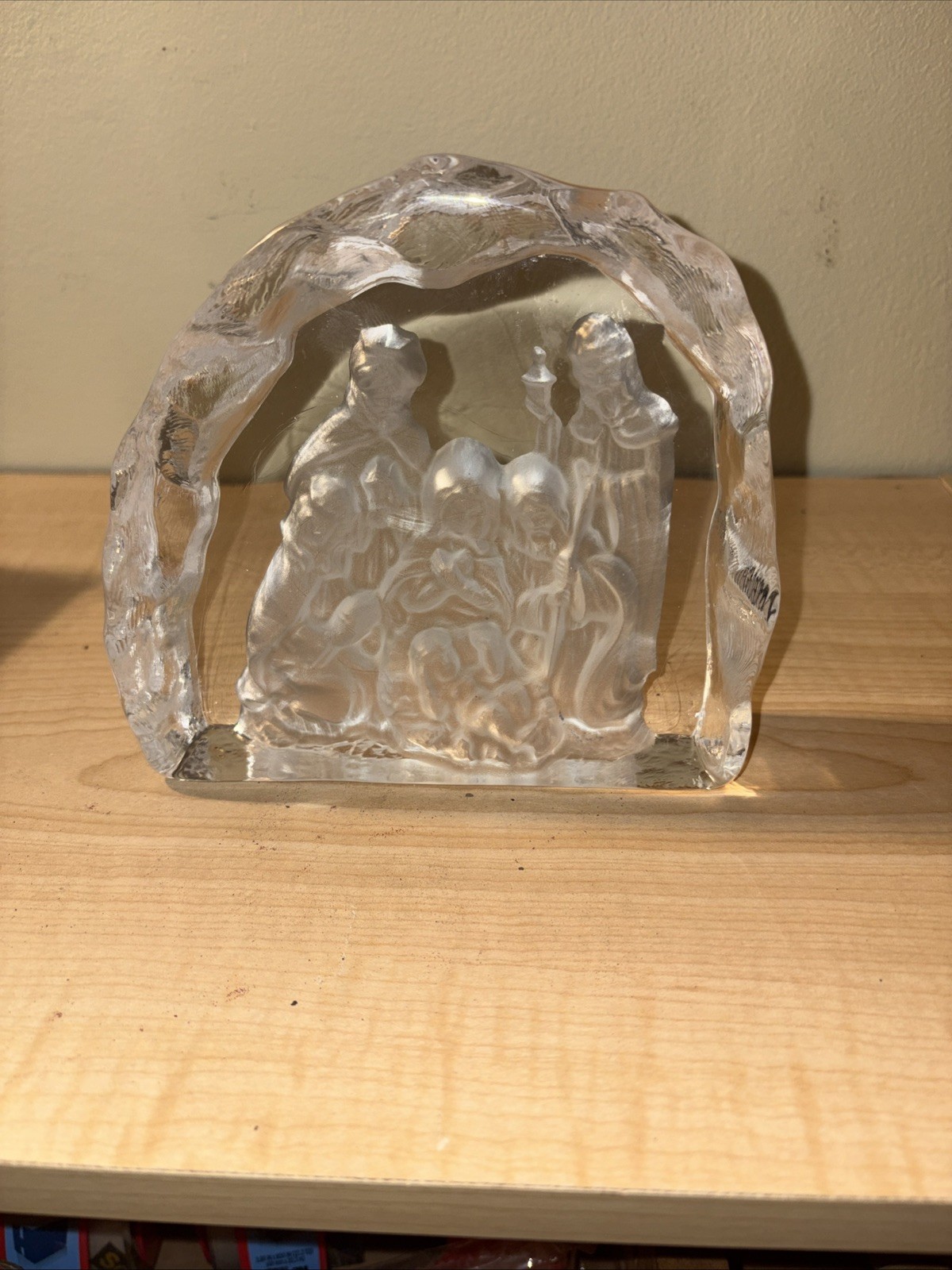 Vintage Crystal Nativity Scene from The Glass Gallery Crystal Collection 6x6x2