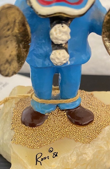 Vintage 1981 Signed Ron Lee Clown Figurine with Tag/24k Gold Plated 4.5″ H
