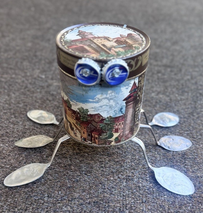 Folk Art Tin Sculpture Handmade Scrapworks Artist Mark 2011 Sterling Spoon