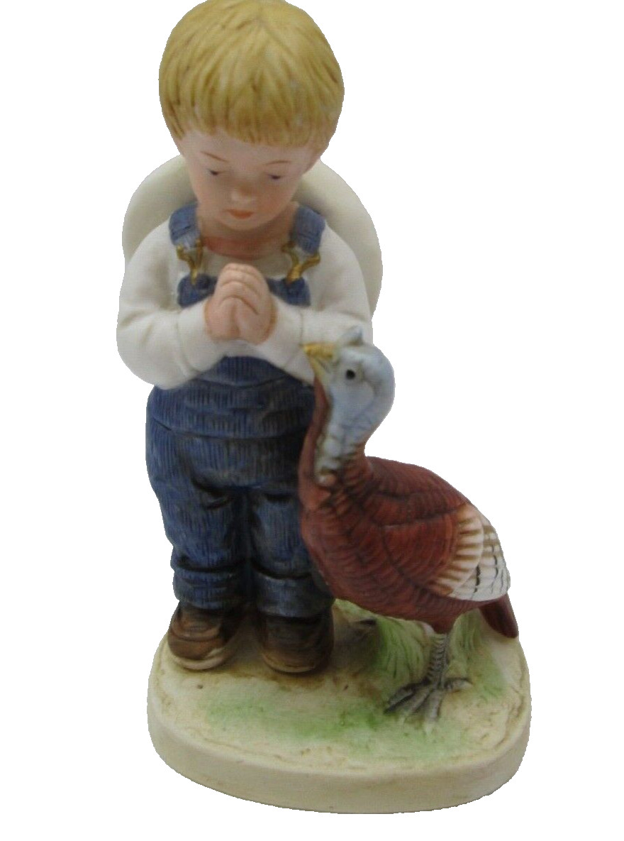 Home Interiors 1985 HOMCO Denim Days Figurine A Time For Thanks #1506 Danny *