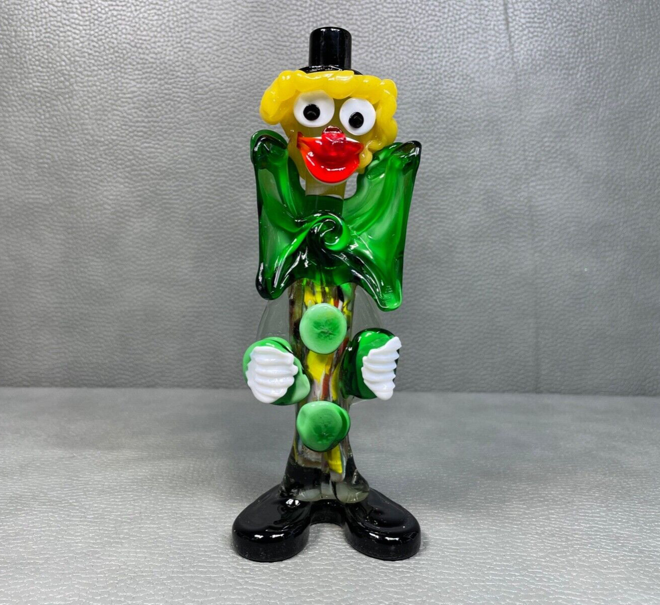MCM Italian Mid Century Modern Murano Glass Clown Figurine Statue 9 1/4″