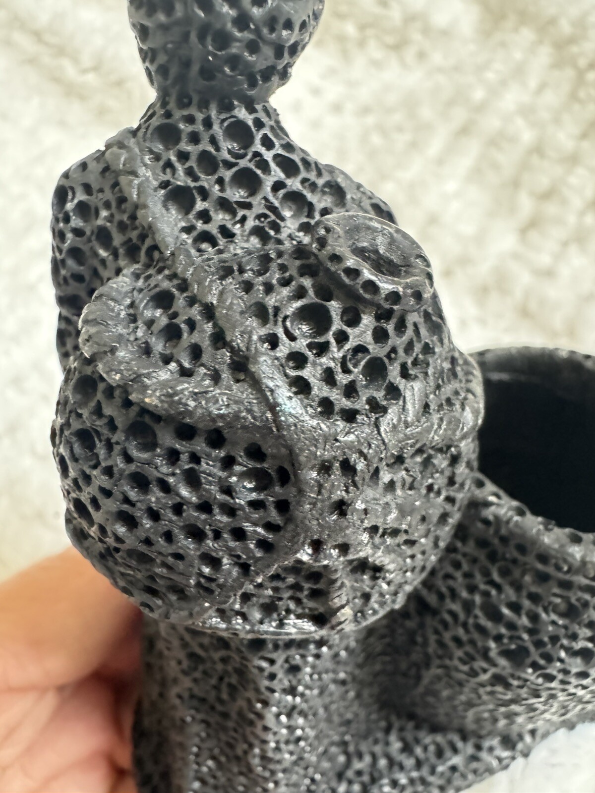 Vintage Lava Stone Figurine-Wimean With Camel & Vessel-Mid Eastern/N. Africa Sty