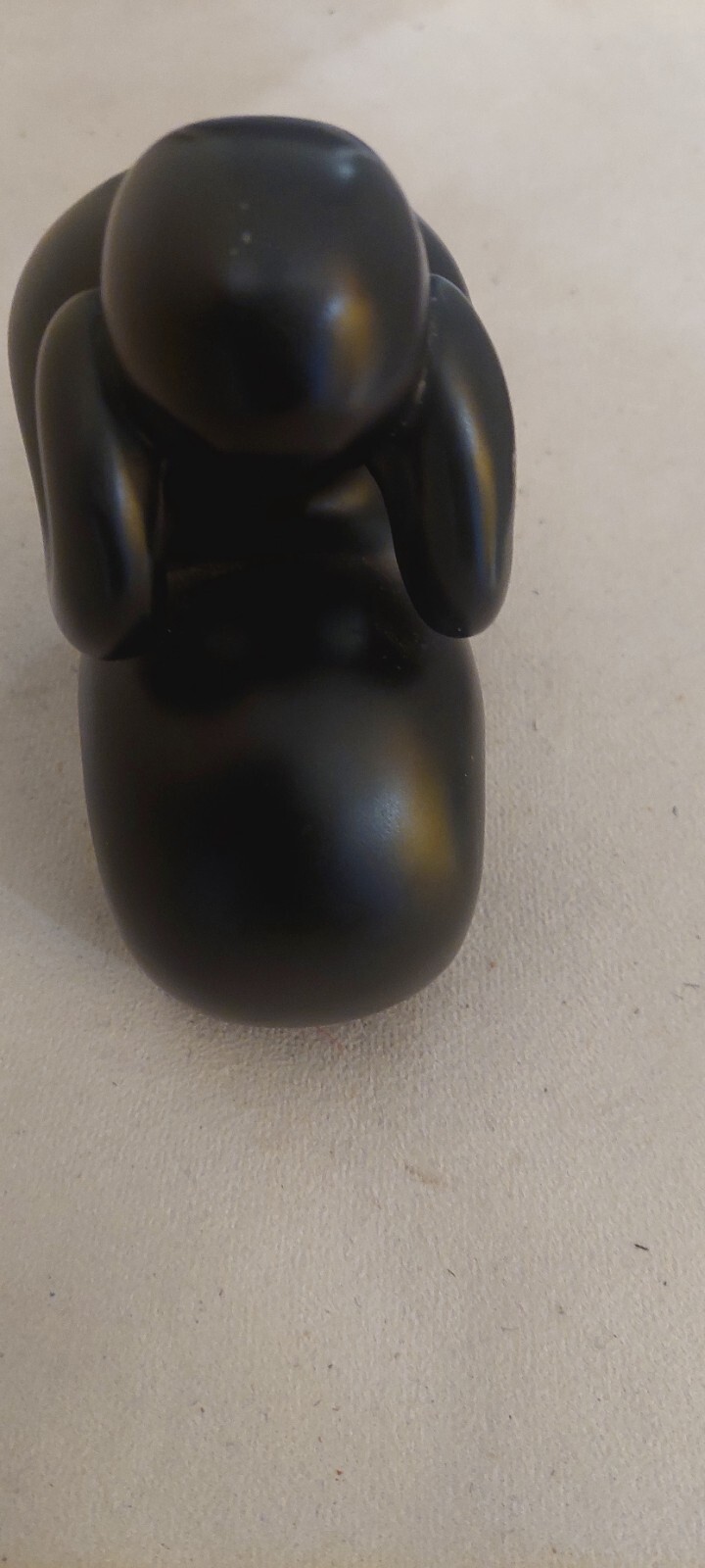 STONE SCUPLTURE- Shona handcrafted, thinking man 6″x 5″ black antique