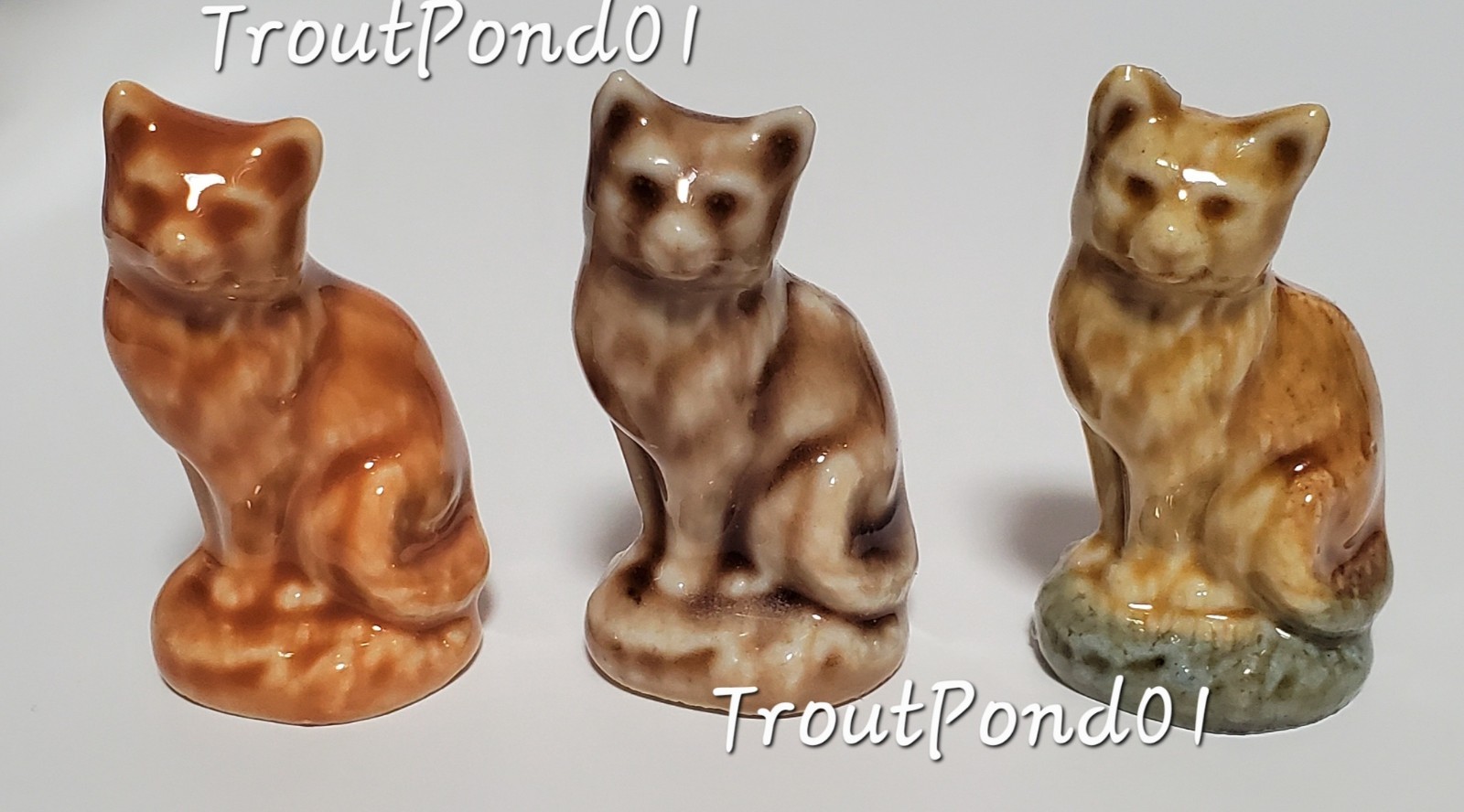 Wade Whimsies Cat Porcelain Figurines RARE Ginger KS Wader LE 1977 #38 Tom Smith