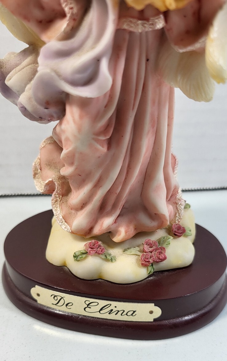 Vintage Del Elina Angel 8″ Figurine Turtle King Corp Holding Baby