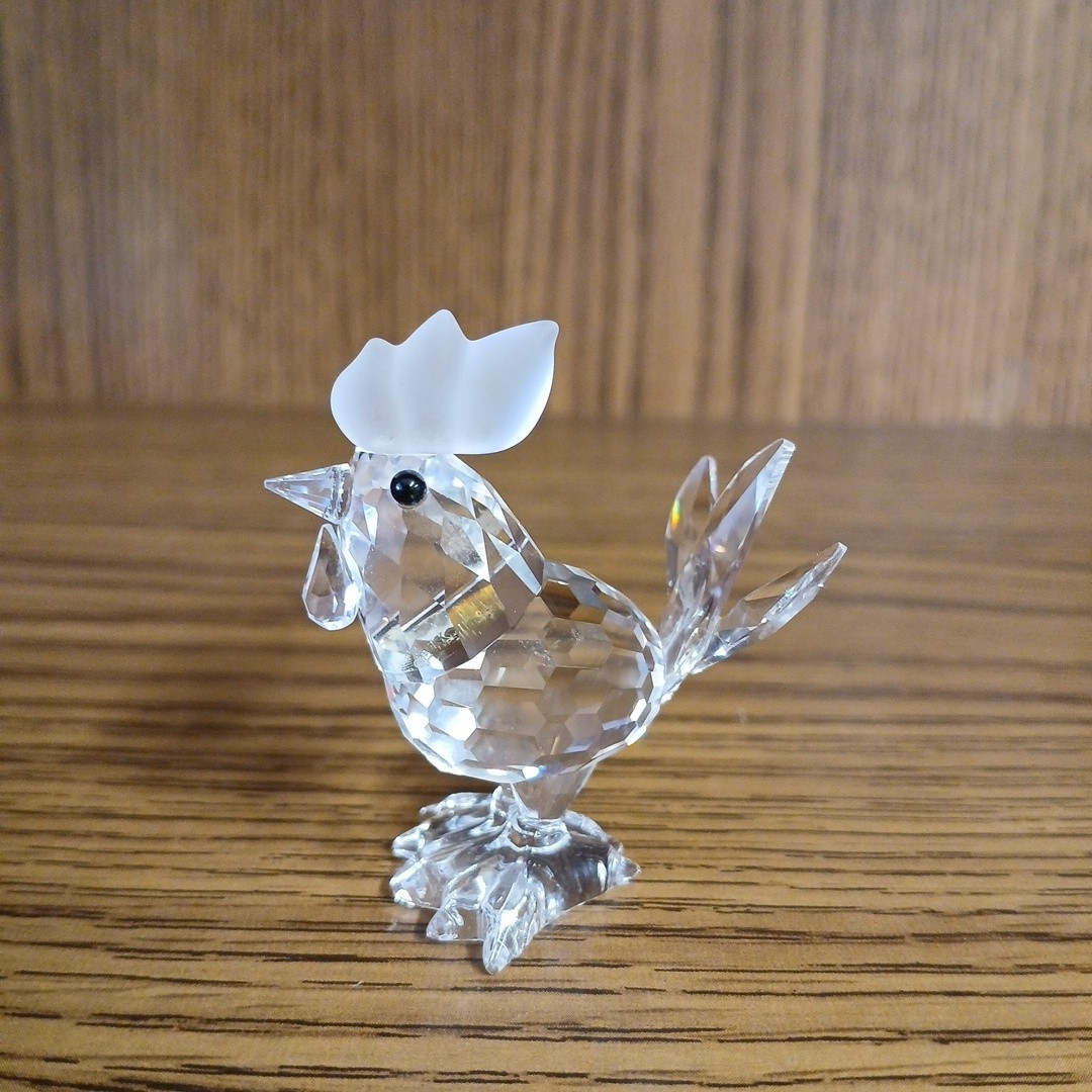 Swarovski Silver Crystal Rooster Figurine Retired