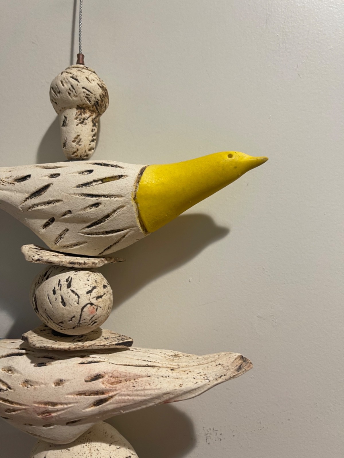 Stephen Fabrico Studio Pottery Bird And Egg Nests Porch Hanging Decor Yard Art