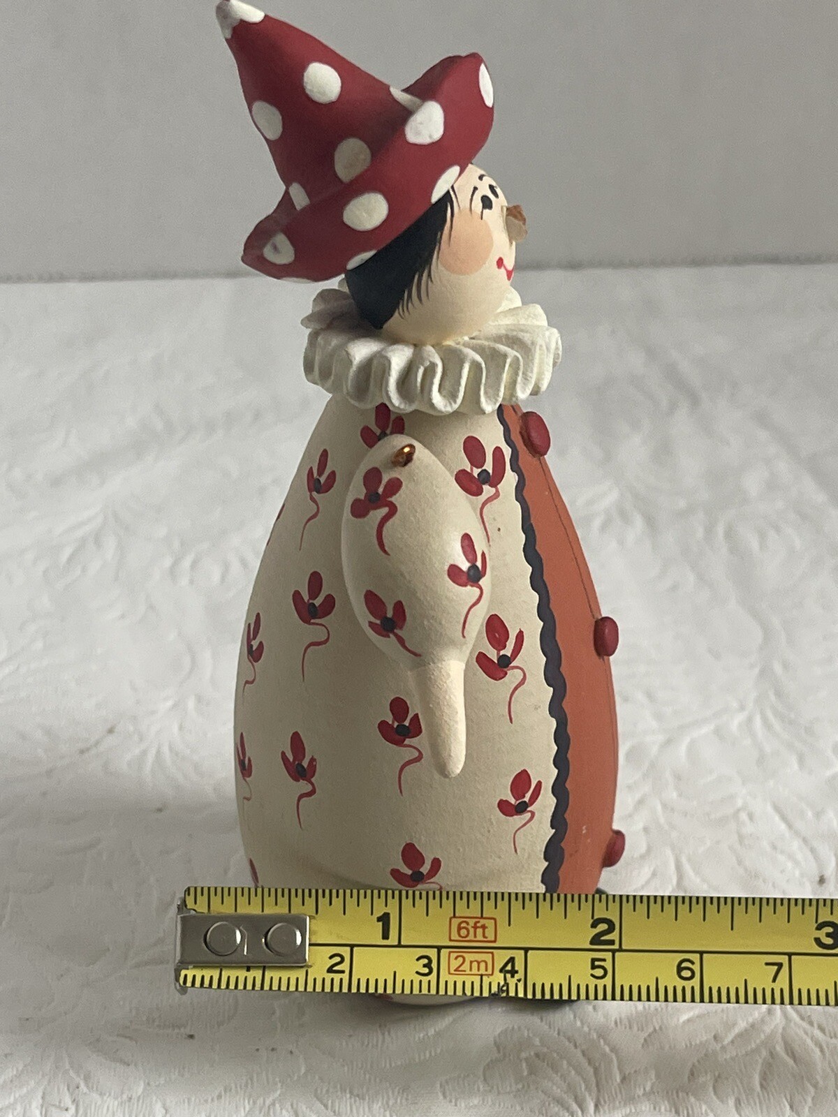 Giovanni Arnoni Hand Painted Articulated Clay Figurine Court Clown 5” As Is Vtg