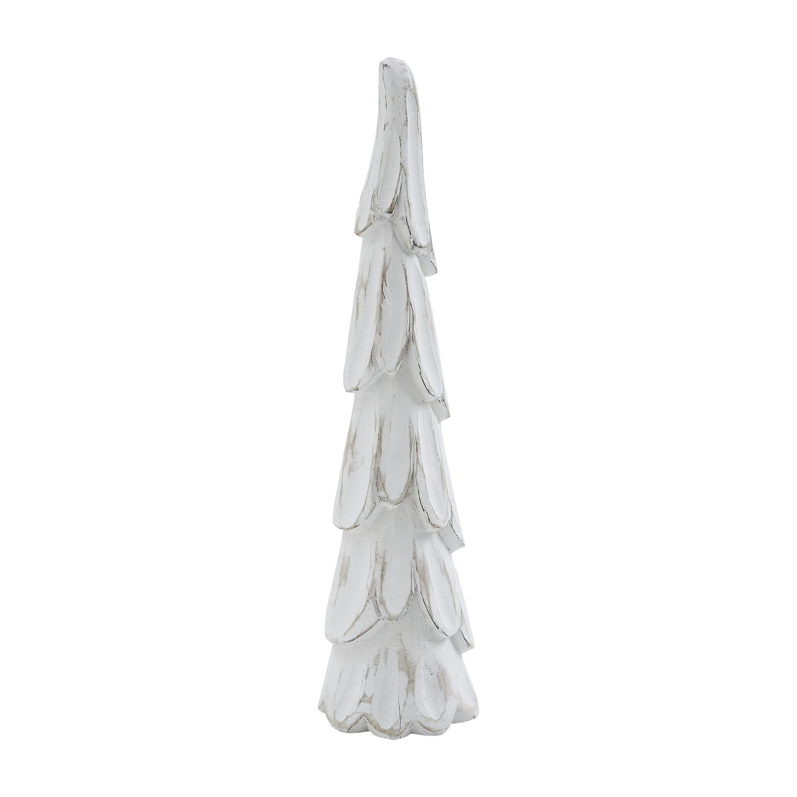 VHC Brands Distressed White Wooden Cone Tree Small 12x3x3