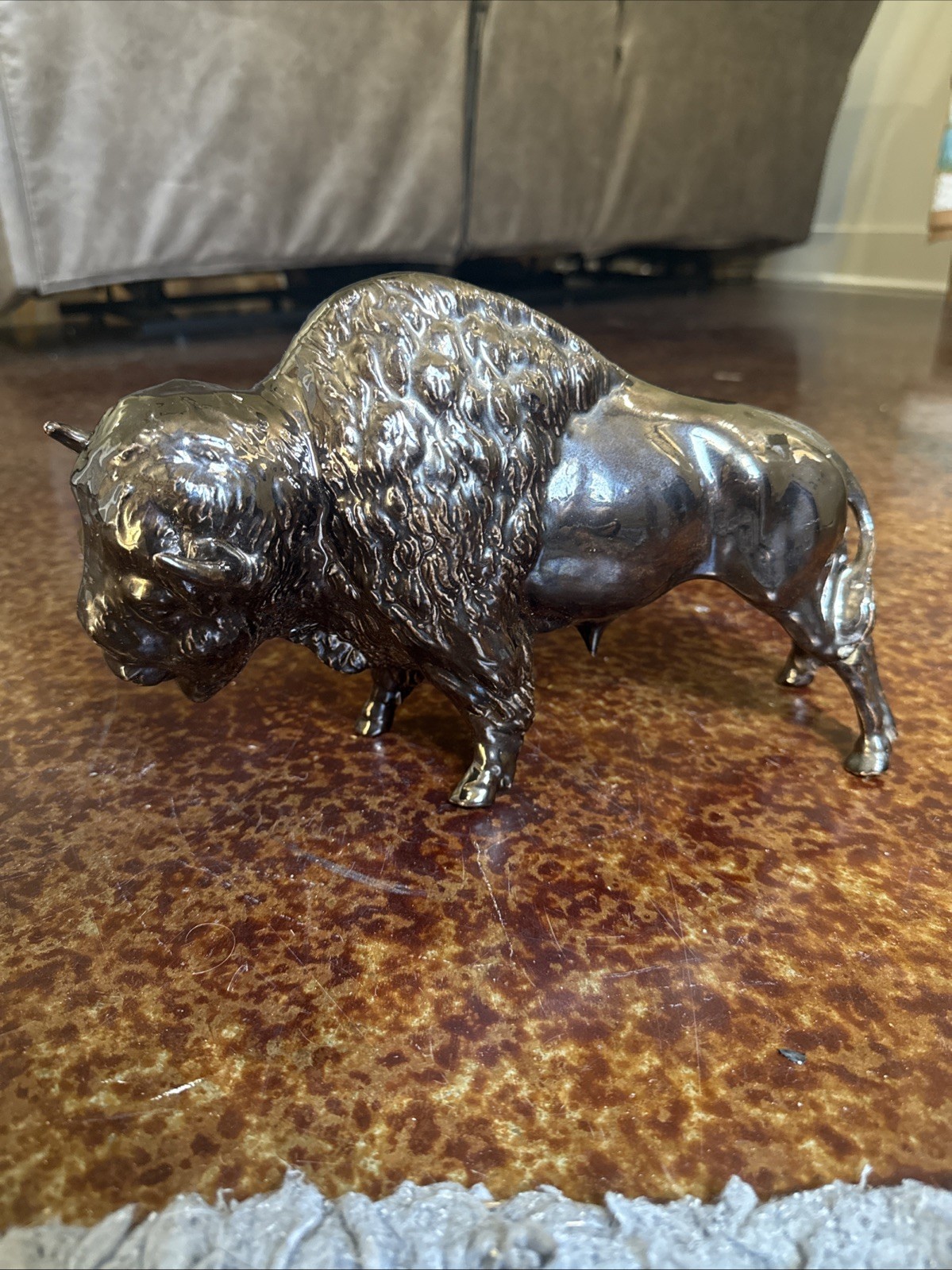 Vintage Ceramic Bison Statue -11″ X 8″ X 4.5″ – 2lb 1oz