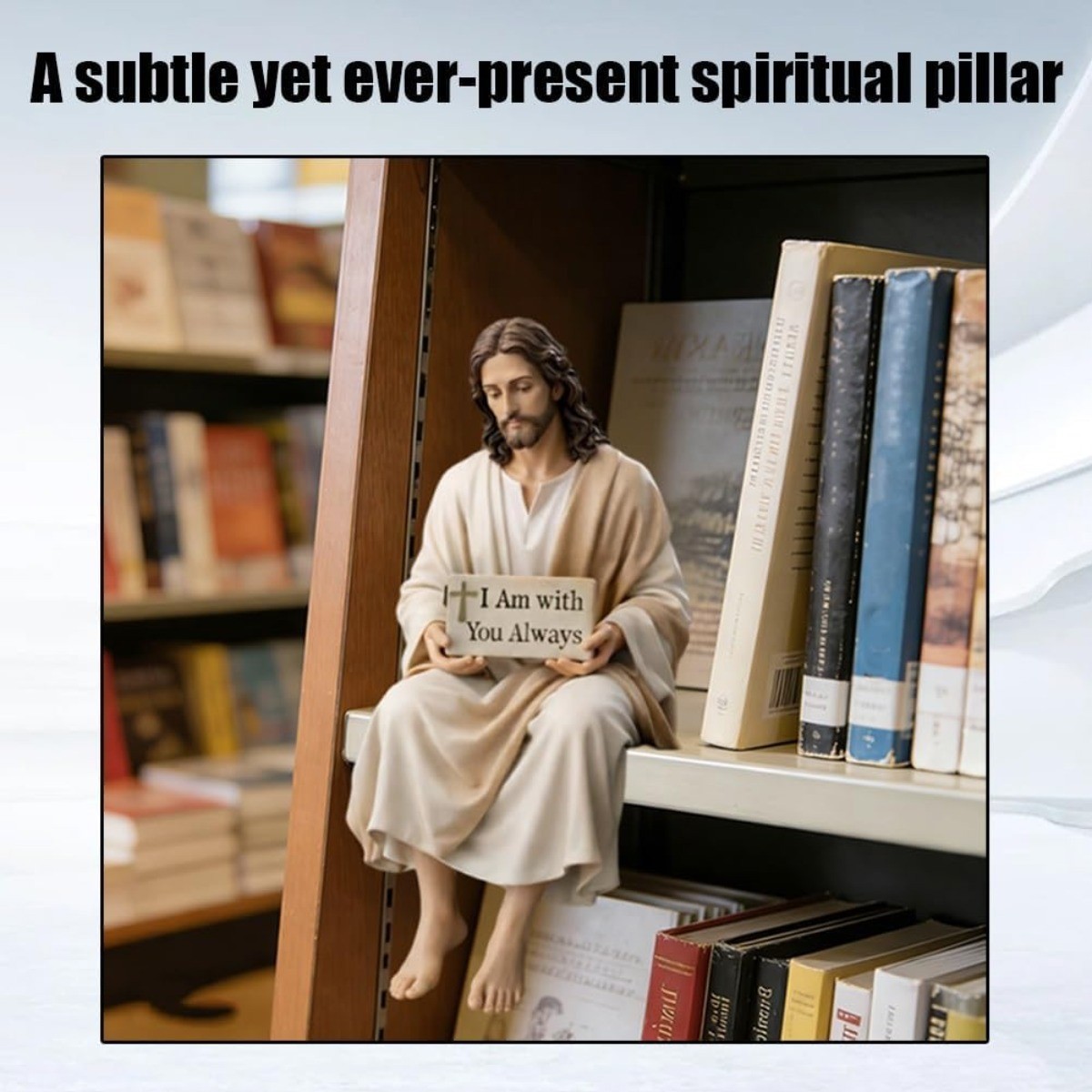 Sitting Jesus Christ Statue Religious Resin Jesus Figurine I am with you always