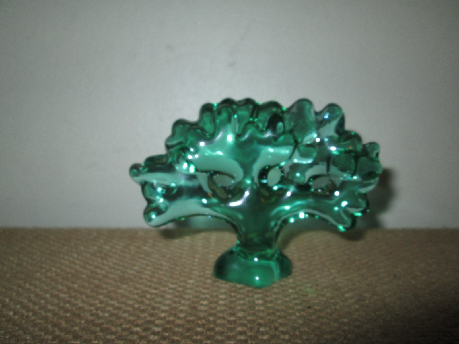 CRISTAL DE SEVRES France Crystal Figurine Green Nautical Algue Coral Tree
