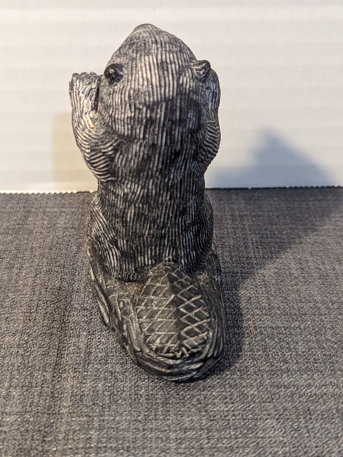 Vtg. 1970s Wolf Original Hand Carved Soapstone Beaver Figurine. Made In Canada.