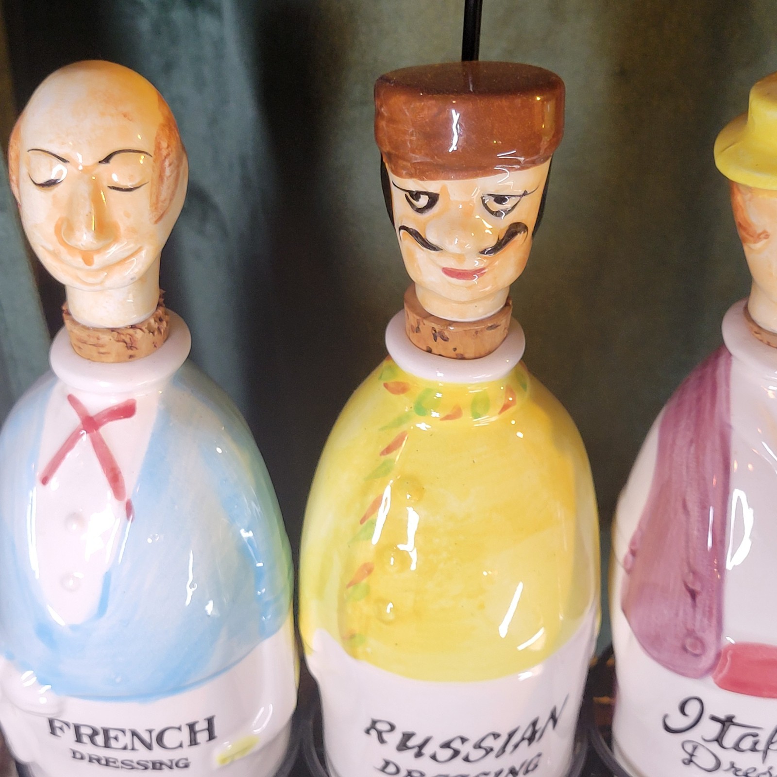 Nasco Japan Dressing Cruets French Italian Russian Men Anthropomorphic Kitsch